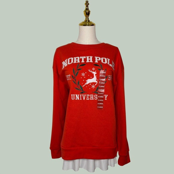 state of mine Sweaters - state of mine northpole university red sweater sweatshirt NWT santa holiday